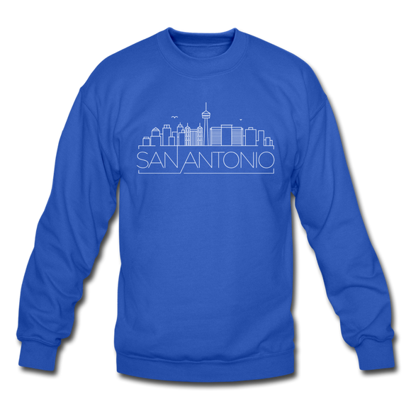 San Antonio, Texas Sweatshirt - Skyline San Antonio Crewneck Sweatshirt - royal blue