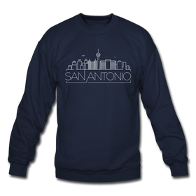 San Antonio, Texas Sweatshirt - Skyline San Antonio Crewneck Sweatshirt - navy