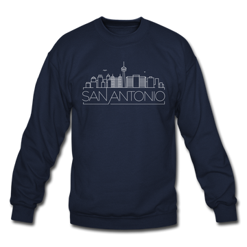 San Antonio, Texas Sweatshirt - Skyline San Antonio Crewneck Sweatshirt - navy
