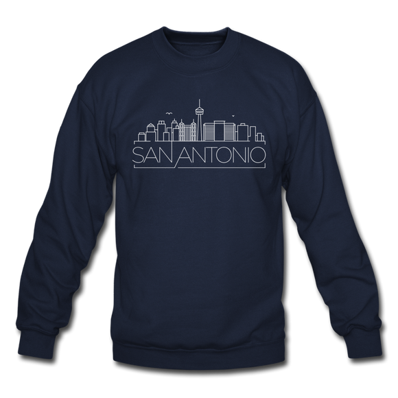 San Antonio, Texas Sweatshirt - Skyline San Antonio Crewneck Sweatshirt - navy