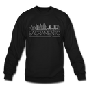 Sacramento, California Sweatshirt - Skyline Sacramento Crewneck Sweatshirt - black