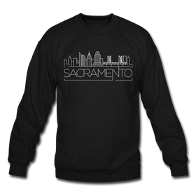 Sacramento, California Sweatshirt - Skyline Sacramento Crewneck Sweatshirt - black