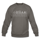 Sacramento, California Sweatshirt - Skyline Sacramento Crewneck Sweatshirt - asphalt gray