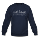 Sacramento, California Sweatshirt - Skyline Sacramento Crewneck Sweatshirt - navy