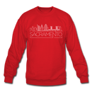 Sacramento, California Sweatshirt - Skyline Sacramento Crewneck Sweatshirt - red