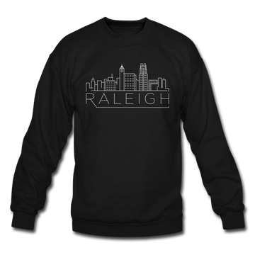 Raleigh, North Carolina Sweatshirt - Skyline Raleigh Crewneck Sweatshirt - black