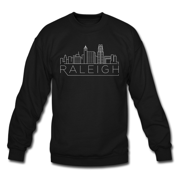 Raleigh, North Carolina Sweatshirt - Skyline Raleigh Crewneck Sweatshirt - black