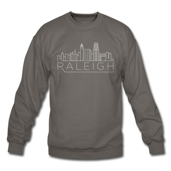 Raleigh, North Carolina Sweatshirt - Skyline Raleigh Crewneck Sweatshirt - asphalt gray