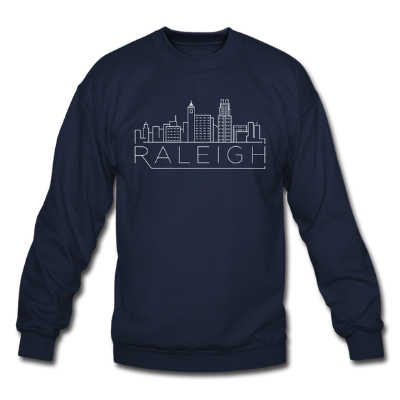 Raleigh, North Carolina Sweatshirt - Skyline Raleigh Crewneck Sweatshirt - navy