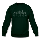 Raleigh, North Carolina Sweatshirt - Skyline Raleigh Crewneck Sweatshirt - forest green