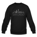 San Diego, California Sweatshirt - Skyline San Diego Crewneck Sweatshirt - black