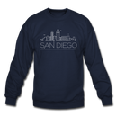 San Diego, California Sweatshirt - Skyline San Diego Crewneck Sweatshirt - navy