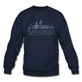 San Diego, California Sweatshirt - Skyline San Diego Crewneck Sweatshirt - navy