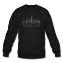 Seattle, Washington Sweatshirt - Skyline Seattle Crewneck Sweatshirt - black