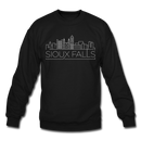 Sioux Falls, South Dakota Sweatshirt - Skyline Sioux Falls Crewneck Sweatshirt - black