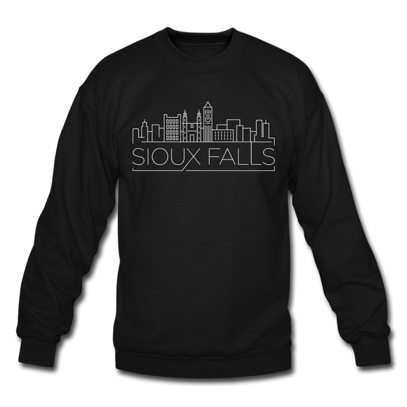 Sioux Falls, South Dakota Sweatshirt - Skyline Sioux Falls Crewneck Sweatshirt - black