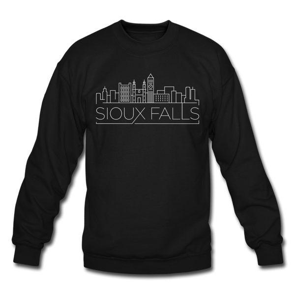 Sioux Falls, South Dakota Sweatshirt - Skyline Sioux Falls Crewneck Sweatshirt - black