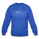Sioux Falls, South Dakota Sweatshirt - Skyline Sioux Falls Crewneck Sweatshirt - royal blue