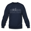 Sioux Falls, South Dakota Sweatshirt - Skyline Sioux Falls Crewneck Sweatshirt - navy