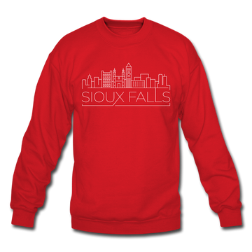 Sioux Falls, South Dakota Sweatshirt - Skyline Sioux Falls Crewneck Sweatshirt - red