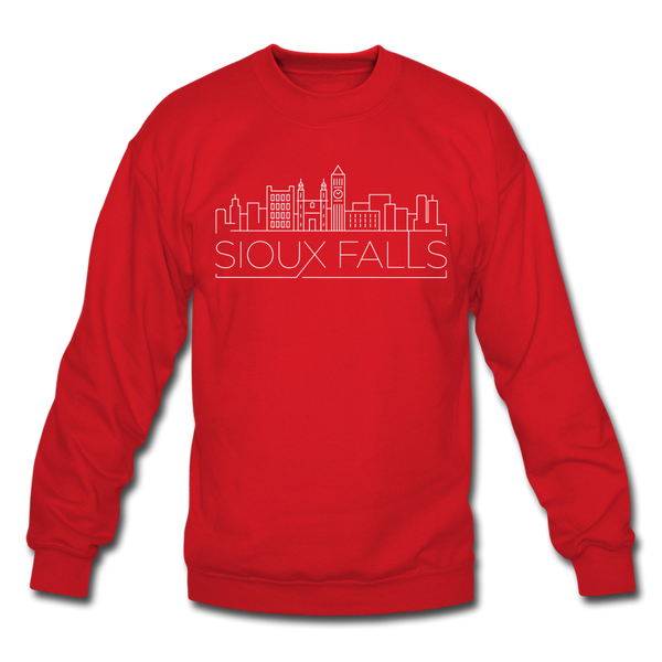 Sioux Falls, South Dakota Sweatshirt - Skyline Sioux Falls Crewneck Sweatshirt - red