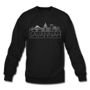 Savannah, Georgia Sweatshirt - Skyline Savannah Crewneck Sweatshirt - black
