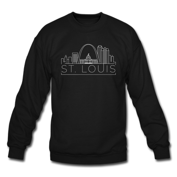St. Louis, Missouri Sweatshirt - Skyline St. Louis Crewneck Sweatshirt - black
