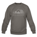 St. Louis, Missouri Sweatshirt - Skyline St. Louis Crewneck Sweatshirt - asphalt gray