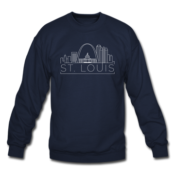St. Louis, Missouri Sweatshirt - Skyline St. Louis Crewneck Sweatshirt - navy