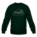 St. Louis, Missouri Sweatshirt - Skyline St. Louis Crewneck Sweatshirt - forest green