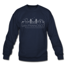 San Francisco, California Sweatshirt - Skyline San Francisco Crewneck Sweatshirt - navy