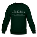 San Francisco, California Sweatshirt - Skyline San Francisco Crewneck Sweatshirt - forest green