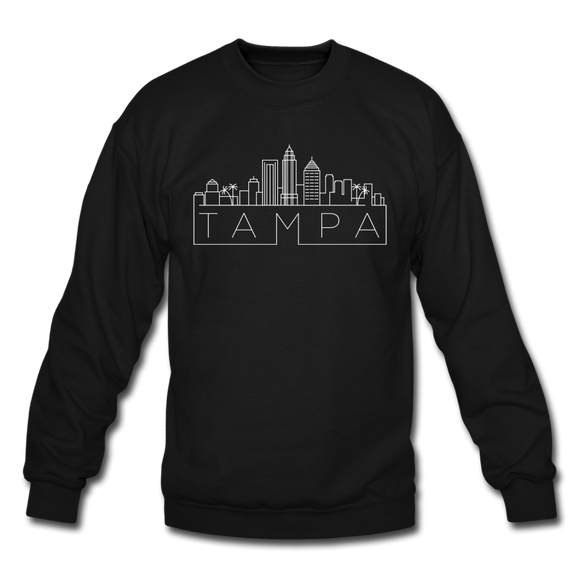 Tampa, Florida Sweatshirt - Skyline Tampa Crewneck Sweatshirt - black