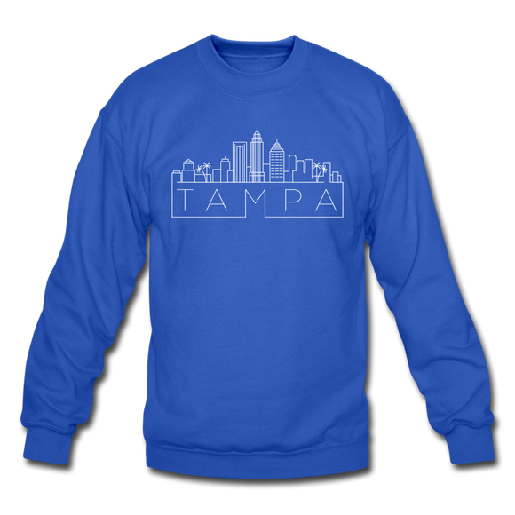Tampa, Florida Sweatshirt - Skyline Tampa Crewneck Sweatshirt - royal blue