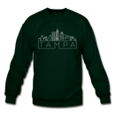 Tampa, Florida Sweatshirt - Skyline Tampa Crewneck Sweatshirt - forest green