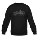 Virginia Beach, Virginia Sweatshirt - Skyline Virginia Beach Crewneck Sweatshirt - black