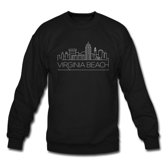 Virginia Beach, Virginia Sweatshirt - Skyline Virginia Beach Crewneck Sweatshirt - black