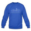 Virginia Beach, Virginia Sweatshirt - Skyline Virginia Beach Crewneck Sweatshirt - royal blue