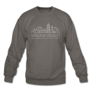 Virginia Beach, Virginia Sweatshirt - Skyline Virginia Beach Crewneck Sweatshirt - asphalt gray