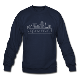 Virginia Beach, Virginia Sweatshirt - Skyline Virginia Beach Crewneck Sweatshirt - navy