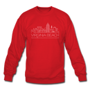Virginia Beach, Virginia Sweatshirt - Skyline Virginia Beach Crewneck Sweatshirt - red