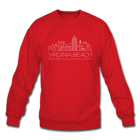 Virginia Beach, Virginia Sweatshirt - Skyline Virginia Beach Crewneck Sweatshirt - red