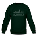 Virginia Beach, Virginia Sweatshirt - Skyline Virginia Beach Crewneck Sweatshirt - forest green