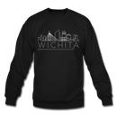 Wichita, Kansas Sweatshirt - Skyline Wichita Crewneck Sweatshirt - black