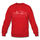 Wichita, Kansas Sweatshirt - Skyline Wichita Crewneck Sweatshirt - red