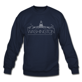 Washington DC Sweatshirt - Skyline Washington DC Crewneck Sweatshirt - navy