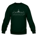 Washington DC Sweatshirt - Skyline Washington DC Crewneck Sweatshirt - forest green