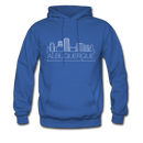 Albuquerque, New Mexico Hoodie - Skyline Albuquerque Crewneck Hooded Sweatshirt - royal blue
