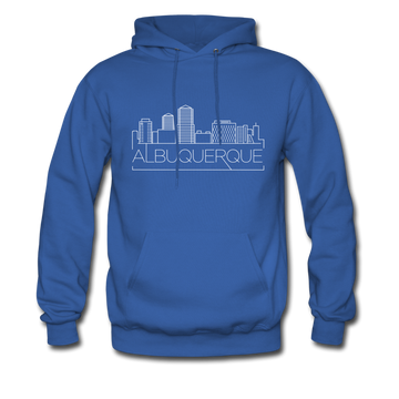 Albuquerque, New Mexico Hoodie - Skyline Albuquerque Crewneck Hooded Sweatshirt - royal blue