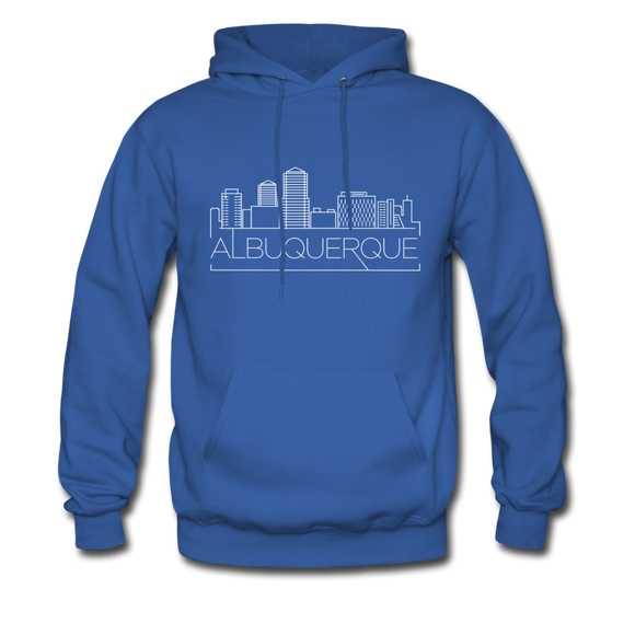 Albuquerque, New Mexico Hoodie - Skyline Albuquerque Crewneck Hooded Sweatshirt - royal blue